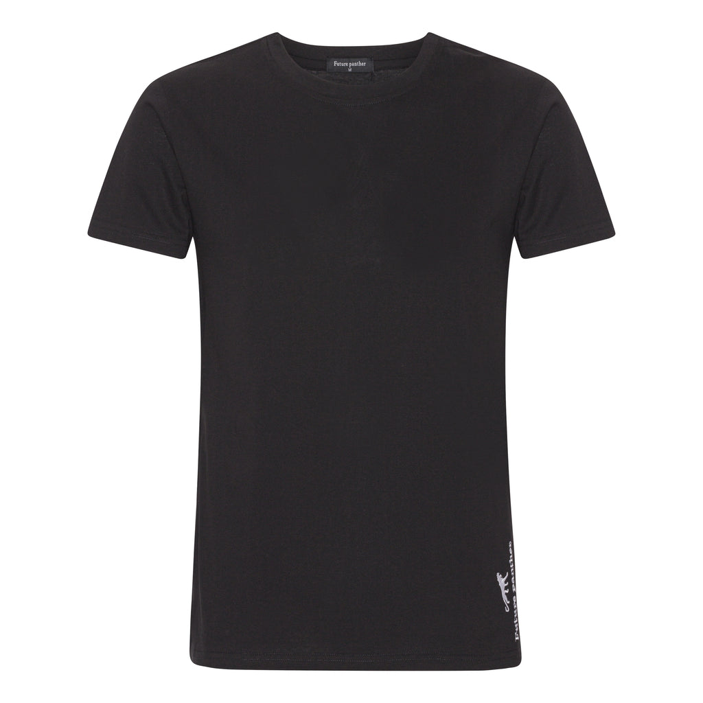 Sort t-shirt, træning, slim fit, minimalistisk, dansk mærke