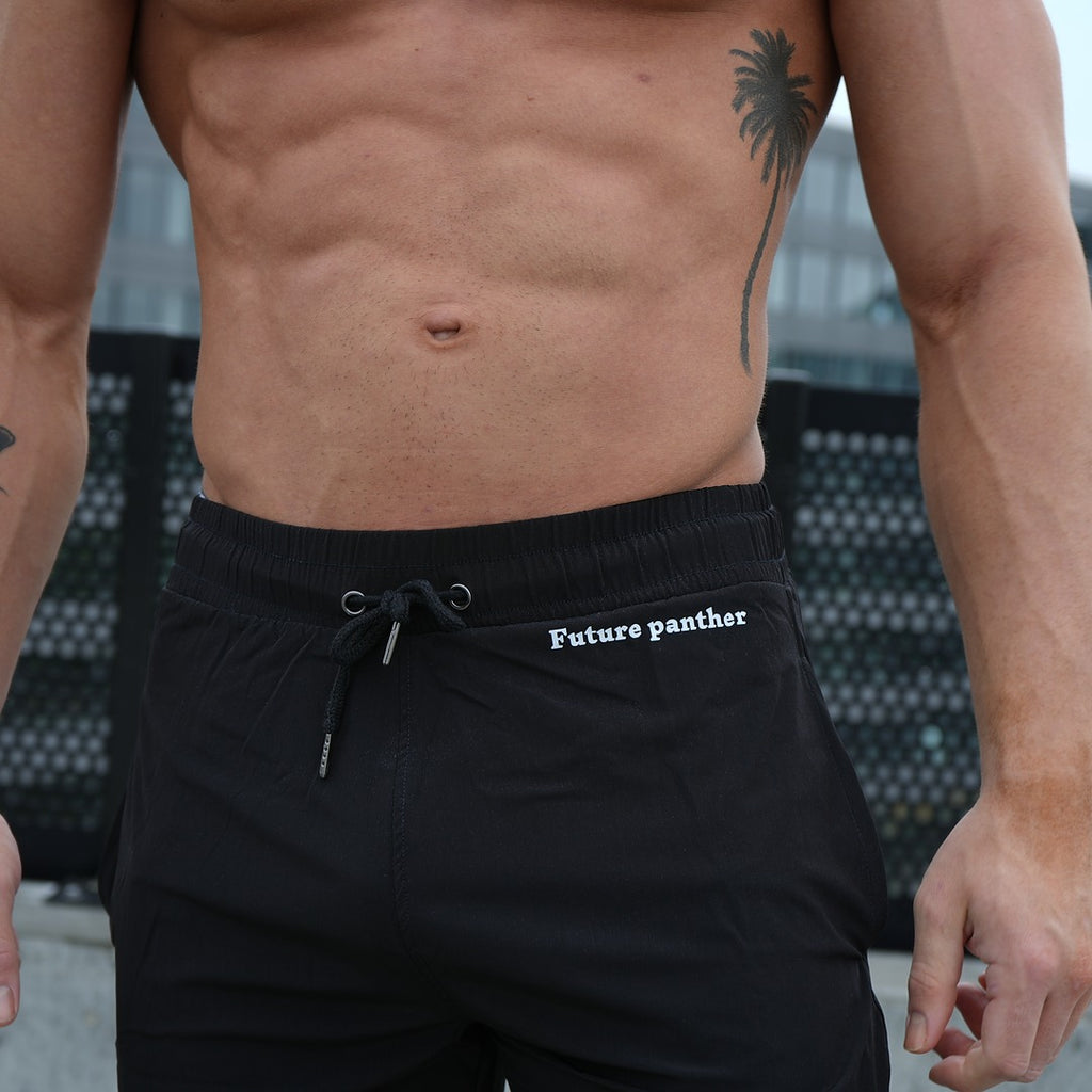 Sorte træningsshorts i polyester